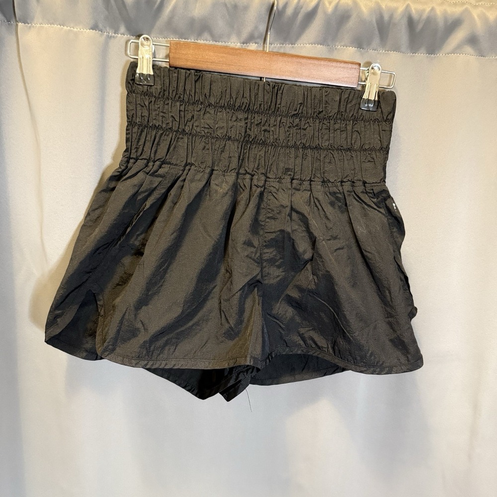 Free People FP Movement The Way Home Black High Waisted Shorts Women's Sz M